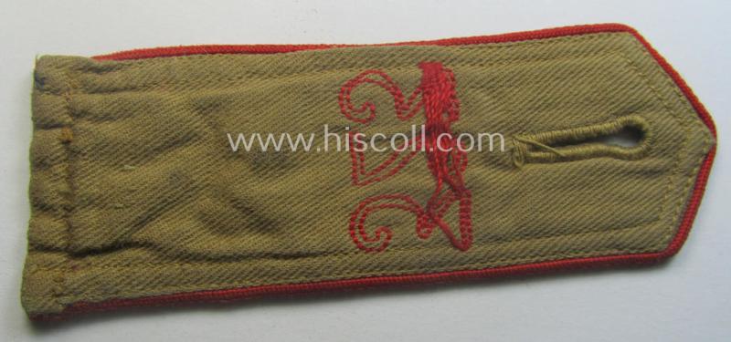 Early-pattern, 'HJ'- (ie. 'Hitlerjugend'-) shoulderstrap for usage by a: 'Hitlerjunge' who was attached to the: 'Oberbann I - Bann 323' (Bann 323 = 'Bann Kaiserslautern' situated in the 'Gebiet West Westmark o. West Saarpfalz')