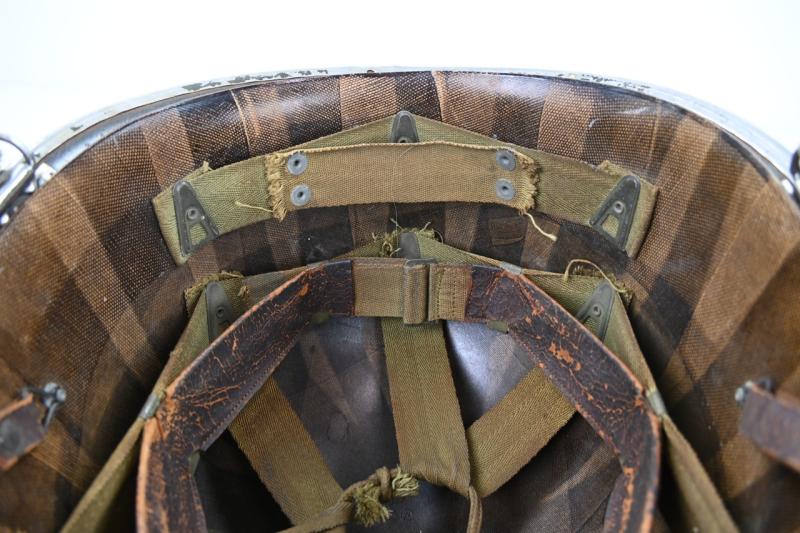 USN WW2 M1 5th Army Shore Patrol Helmet