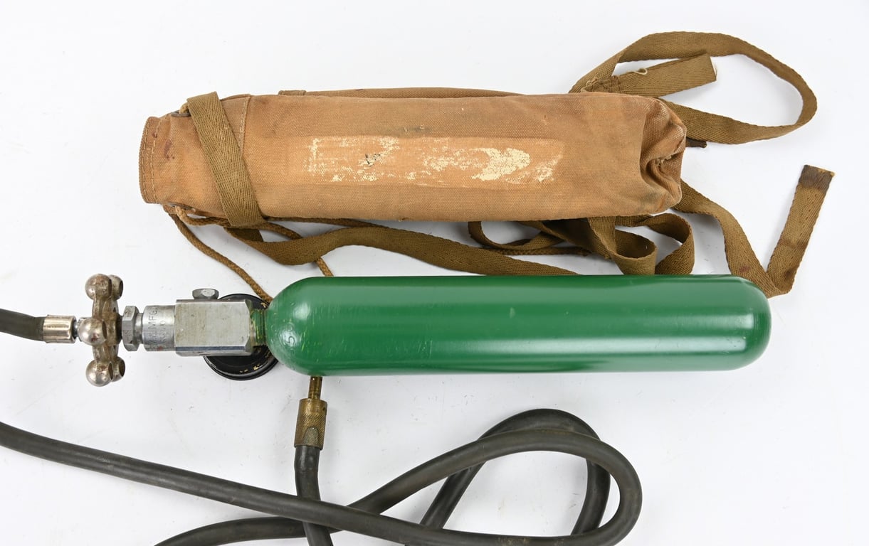 USAAF WW2 H-1 Bailout Oxygen Bottle and carrier