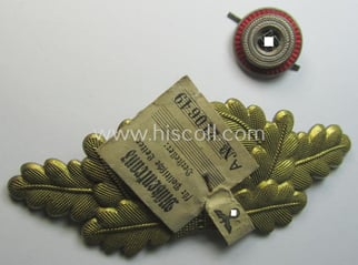 Matching (political-style) N.S.D.A.P.-visor- (ie. 'Schirmmützen'-) cap-insignia-set for a:...