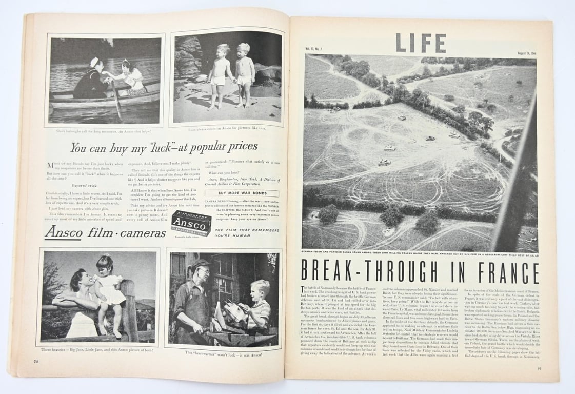US WW2 Life Magazine August 1944 'Kelso C. Horne'
