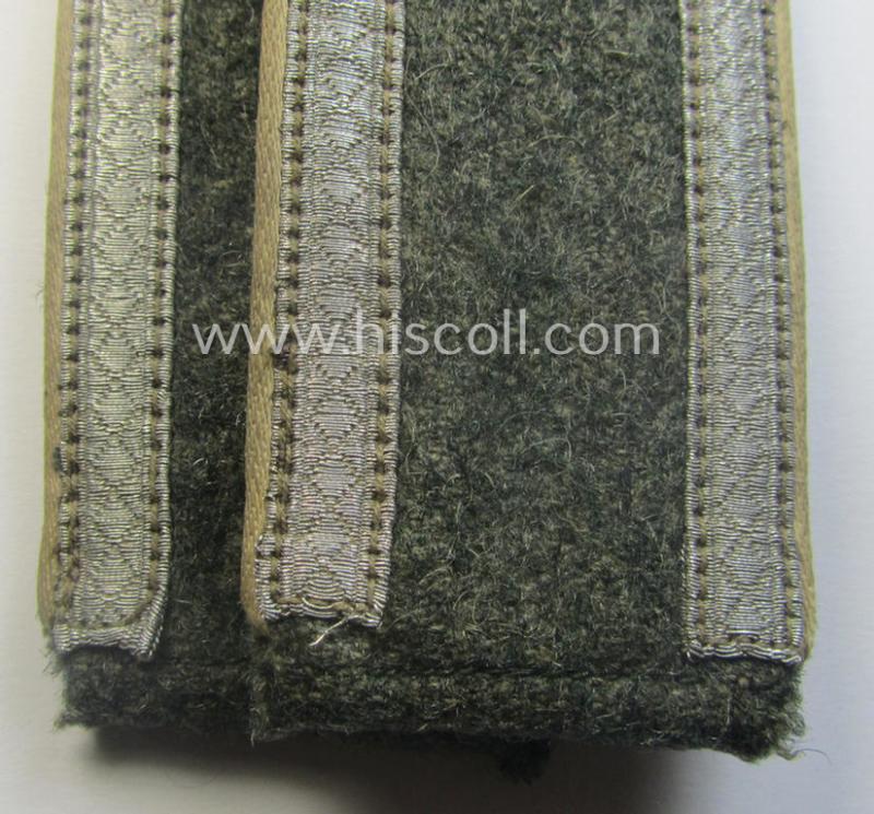 Pair of WH (Heeres), early- (ie. mid-) war-period- (ie. 'M40- o. M43'-) pattern NCO-type shoulderstraps as piped in the white-coloured branchcolour as was intended for an: 'Uffz. eines Infanterie-Rgts.'