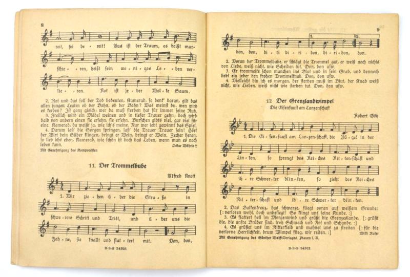 German Third Reich Song Book