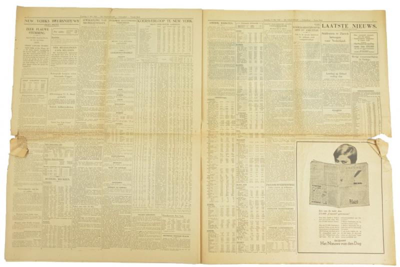 Dutch Telegraaf Newspaper 11 May 1940