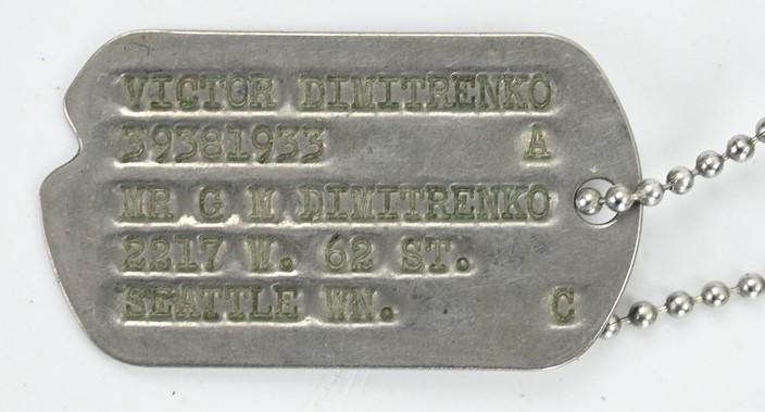 US WW2 Dog-Tag Set Victor Dimitrenko