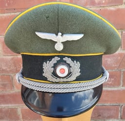 Original German officer's visor cap (Schirmmütze) Nachrichtentruppe