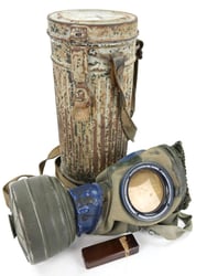 German WH Gasmask & Cannister with Winter Camouflage