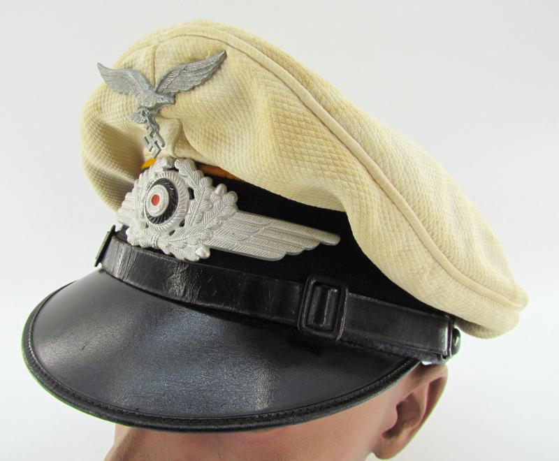 Luftwaffe EM/NCO White Topped visor cap for pilot/paratrooper