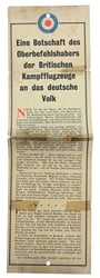 Allied WW2 Droppingsflyer 'Botschaft'