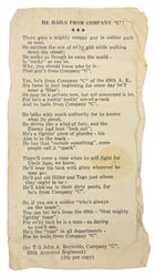 US WW2 69th Armored Regiment Song Leaflet