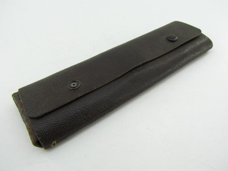 German leather case with luftwaffe ink pens + pencils