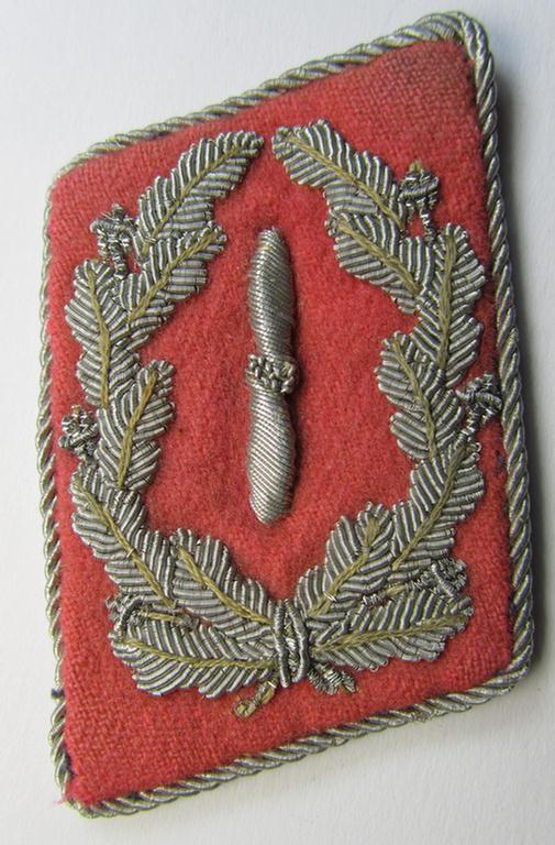 Fully matching - and actually scarcely encountered! - pair of WH (Luftwaffe) collar-tabs (ie. 'Kragenspiegel') as was intended for usage by a: 'Flieger-Stabsingenieur' (being a rank similar to: 'Major')