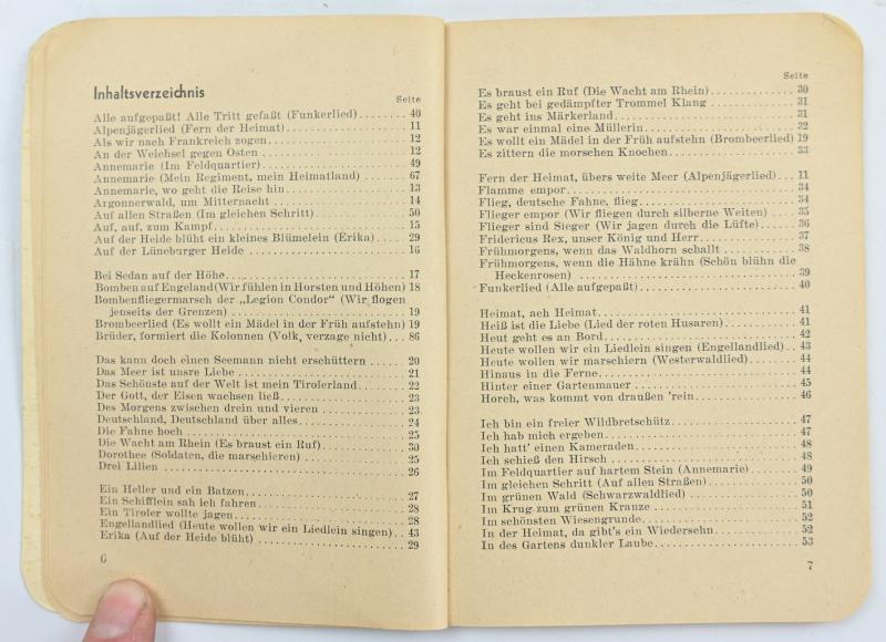 German Soldiers Song Book 1943