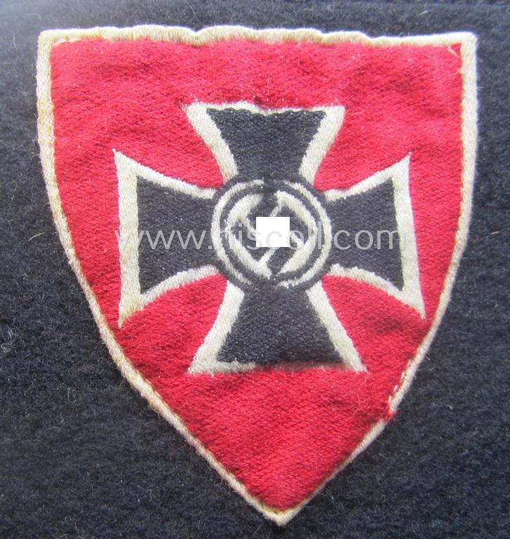 'Nationalsozialistischer Kriegsopferversorsung'- (ie. 'N.S.K.O.V.'-) related smooth-woolen-based armband (ie. 'Armbinde') showing a typically centered- and/or 'BeVo'-woven patch period-attached