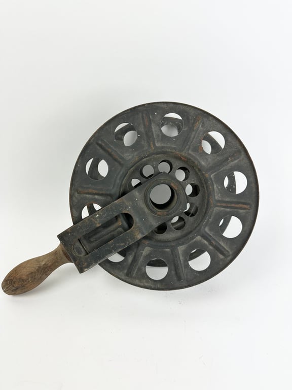 Original German WWII Big Hand Held Cable Reel With Wire Dated2 1943 "DZ"