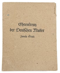 German Mother's Cross in Silver Medal Pouch