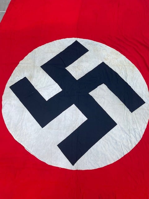 HUGE WWII GERMAN NSDAP PARTY BUILDING BANNER