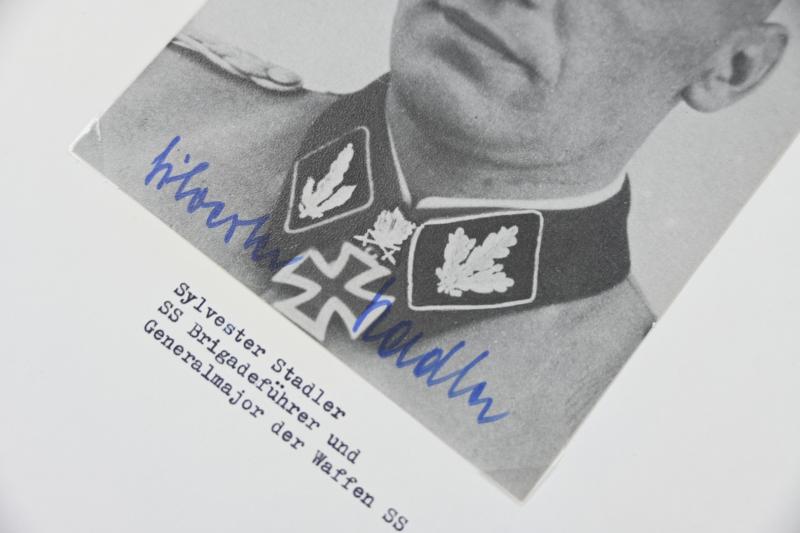 Signature of Waffen-SS KC-OLC&S Recipient 'Sylvester Stadler'
