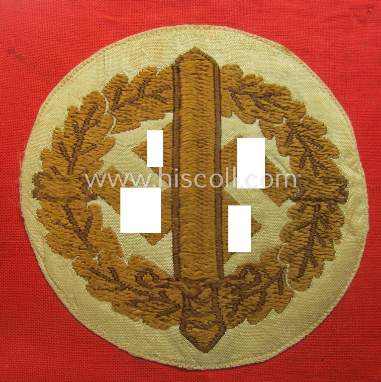 Moderately used and/or worn, linnen-based armband (ie. 'Armbinde') as was intended for usage by the staff of the: 'SA-Wehrmannschaften' (being a worn example that is void of a so-called: 'RzM'-etiket)