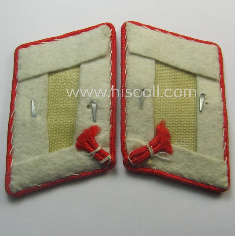 Attractive - and fully matching! - pair of WH (Luftwaffe) bright-red-piped, EM- (ie. NCO-) type collar-patches (ie. 'Kragenspiegel') as was intended for usage by a member within one of the units of the: 'Hermann Göring-Div.'