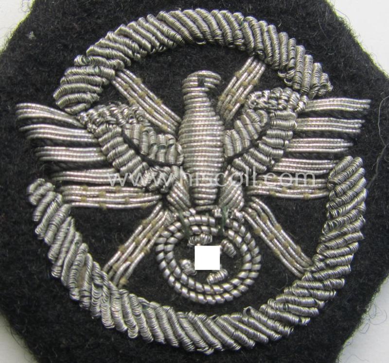 Stunning, N.S.K.K. (ie. 'National Socialistisches Kraftfahr Korps') officers'-pattern, hand-embroidered 'Kraftfahrraute des 2. Model' being an example of the 'Extra-Qualität' showing extraordinary detail and that shows its attached 'RzM'-eti...