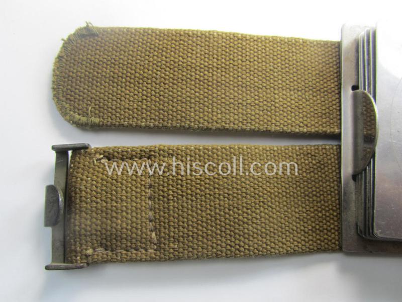 Hardly used WH (Heeres ie. LW etc.) 'tropical-issued': 'Koppelriemen' (being a neat and approx. 105 cms. long-sized example that shows a stamped ie. blue-inked makers'-designation)