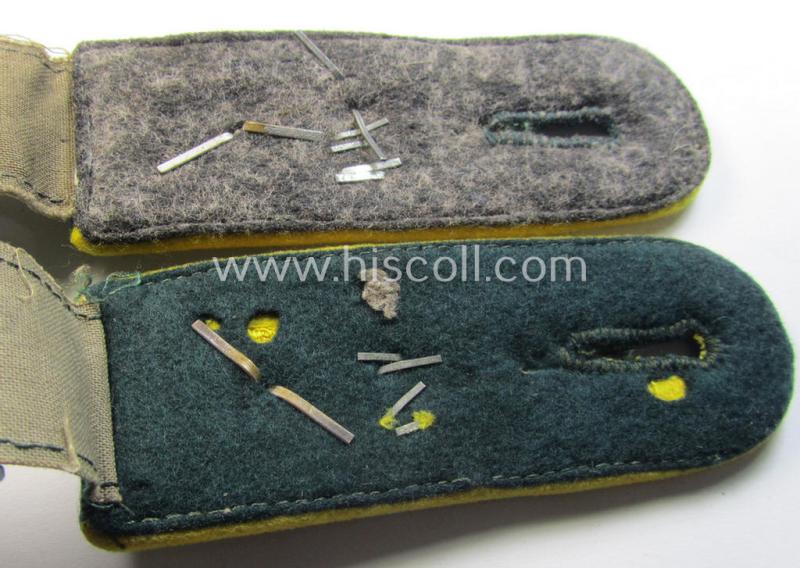 Pair of WH (Heeres) NCO-type (ie. 'M36- o. M40'-pattern) neatly 'cyphered shoulderstraps as was intended for usage by a: 'Feldwebel des Heeres Nachrichten-Abteilungs 114'