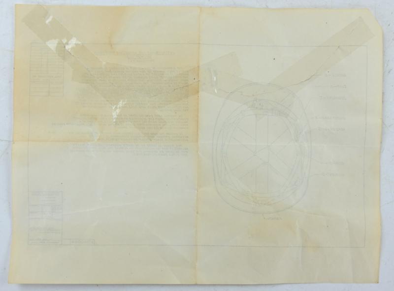 US WW2 M3 Flak Helmet Instruction Sheet