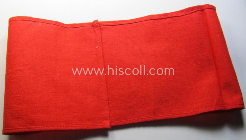 Attractive, linnen-based armband (ie. 'Armbinde') as was intended for usage by the staff of the: 'SA-Wehrmannschaften' (being a hardly used example that still shows its period-attached so-called: 'RzM'-etiket)