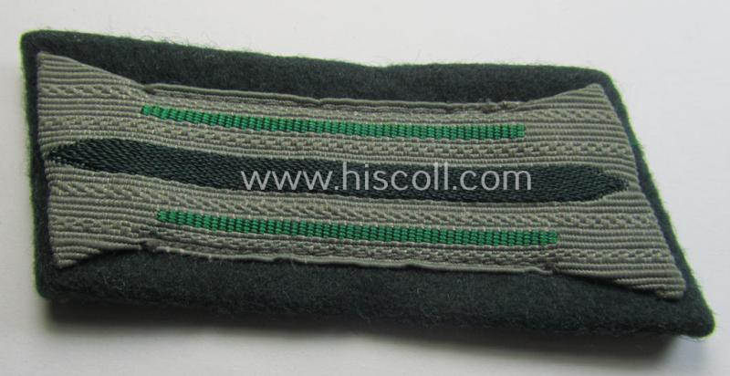 Superb - fully matching! - pair of pre-war-period WH (Heeres) 'M36' (ie. 'M40'-) type collar-patches (ie. 'Einheitskragenspiegel') as piped in the green-coloured branchcolour as intended for usage by a: 'Soldat der Jäger- o. Gebirgsjäger-Trupp...