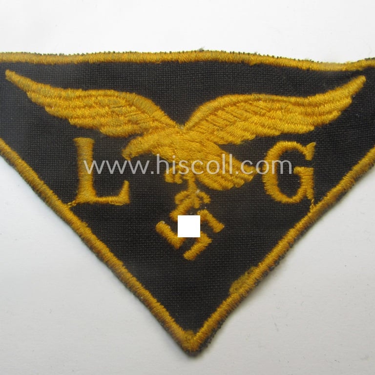 Truly used, WH (LW) related- (EM- ie. NCO-pattern) breast-badge ie. eagle-device showing the 'L' and 'G' characters: as was (I deem) specifically intended for staff working within the WH 'Generalluftzeugmeister'- (ie. 'GL'-) organisation