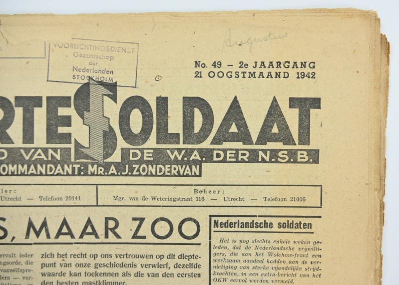 Dutch SS Magazine 'De Zwarte Soldaat' 1942