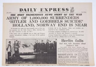 British "Daily Express" Newspaper 3 May 1945.