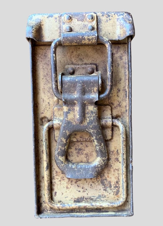 MG 34/42 Steel Ammo Case -shrapnel damage-