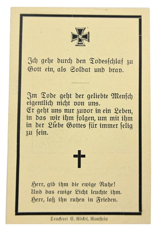 German WH Deathcard 'Gefreiter Karl Groel'