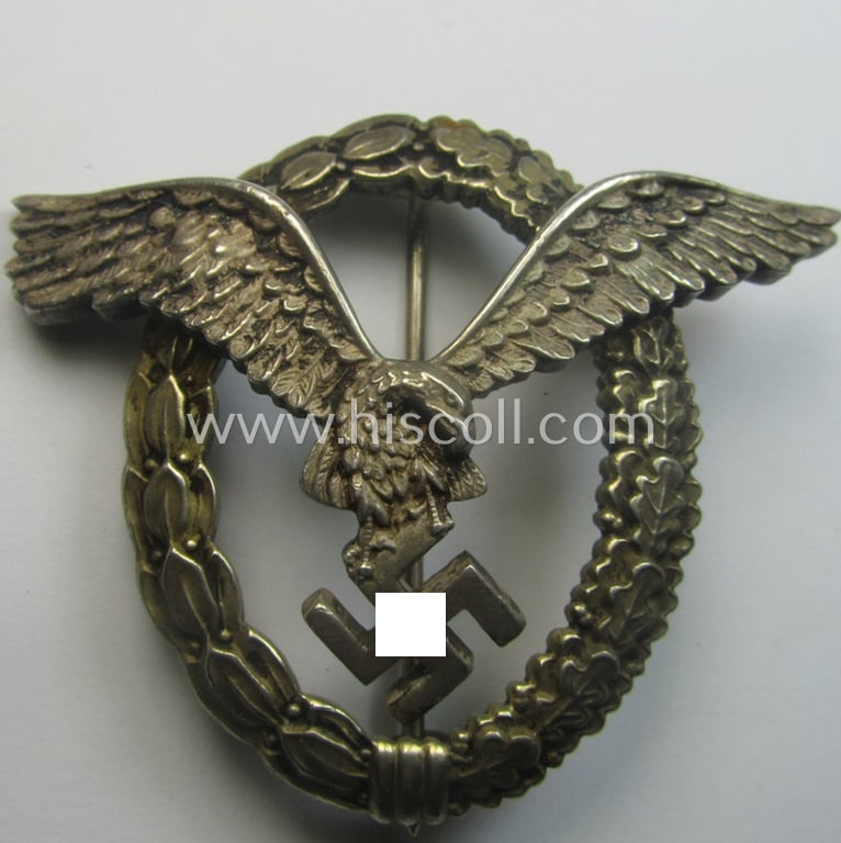 WH (Luftwaffe) war-badge (ie. 'LW-Flugzeugführer-Abzeichen' or: pilots'-war-badge) by the 'Berg & Nolte'-company