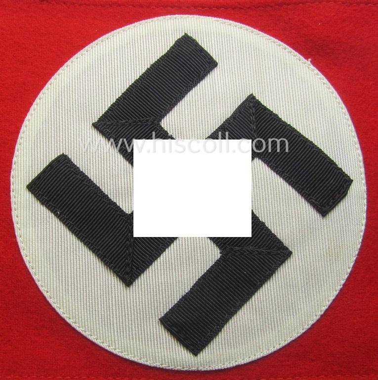 'Extra Qualität', N.S.D.A.P.-pattern, smooth-woolen-based swastika-armband (ie. 'Armbinde') that still retains its period 'RzM'-etiket