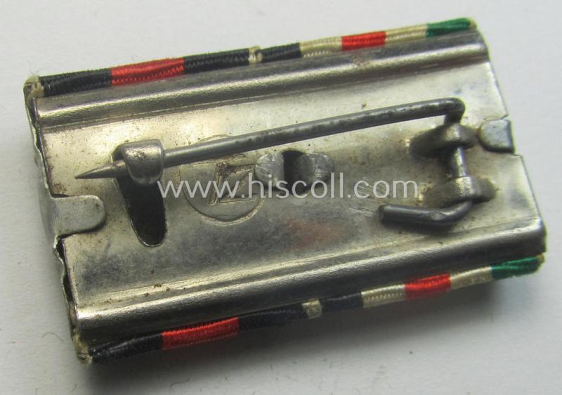 2-pieced ribbon-bar (ie. 'Band- o. Feldspange') showing resp. the ribbons for a: 'Deutsch-Italienische Feldzugsmedaille' and a: Czech 'Anschluss'-medal