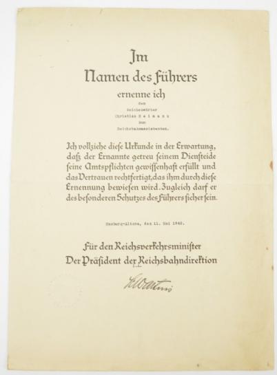 German Reichsbahn Graduation Certificates