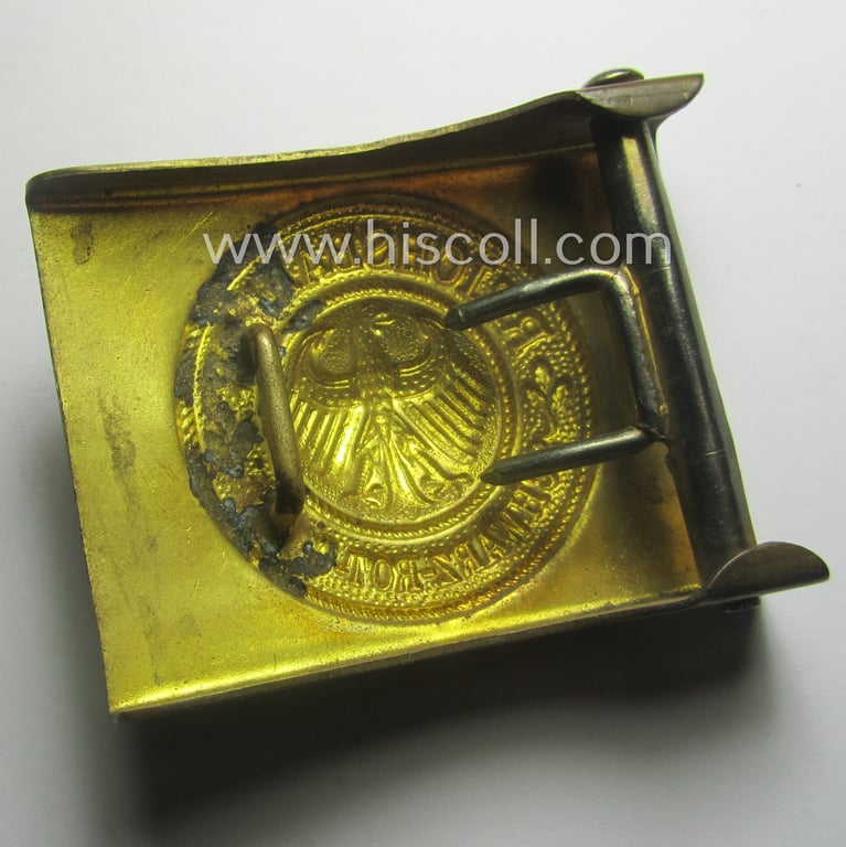 Interesting, 'Weimar Republic'-period-related, copper- (ie. messing-) based, EM/NCO-type belt-buckle of the organisation: 'Reichsbanner Schwarz-Rot-Gold'