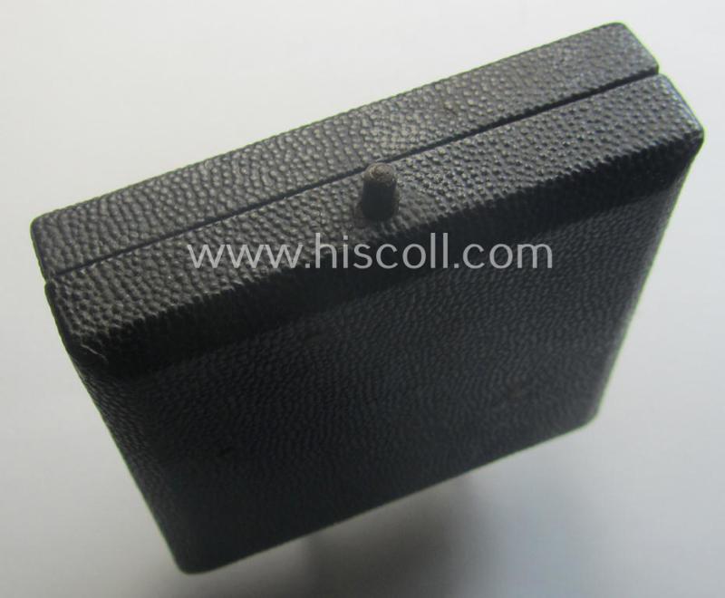 Greyish-silver-toned, 'Reichsnährstand'- (ie. 'RNSt.'-) related, commemorative-award-plaque entitled: '5. Reichsnährstands-Austellung - Blut und Boden - Leipzig 1939 - Rohmilch' and that comes stored in its period etui