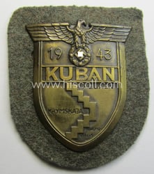 WH (Heeres ie. Waffen-SS) 'Kuban'-campaign-shield that comes mounted...
