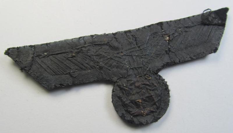 Attractive - and just moderately used! - WH (Kriegsmarine) officers'-type, hand-embroidered breast-eagle (ie. 'Brustadler für Offiziere') as was executed in bright-golden-coloured braid as was intended for usage on the various officers'-pattern t...