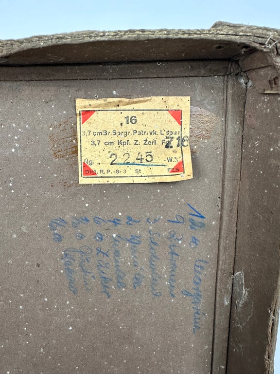 Late War Luftwaffe 3,7 cm Carton Ammunition Box