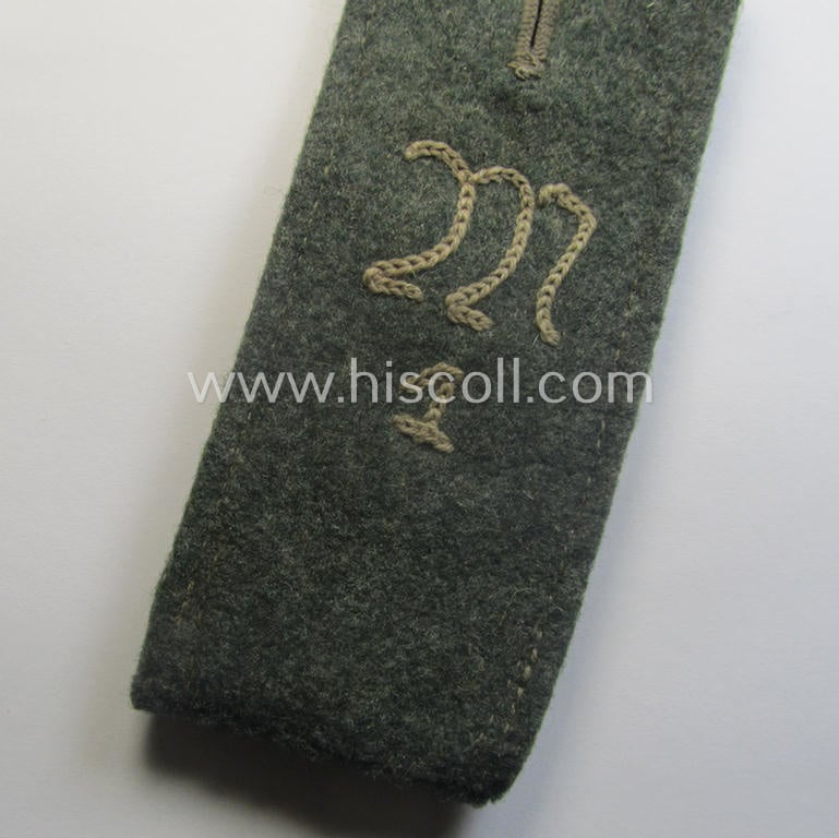 Single example of an early-period (ie. 'M36- o. M40'-pattern and pointed-styled), WH (Heeres) 'cyphered', EM-type shoulderstrap as was intended for a: 'Soldat des Inf.-Maschinengewehr-Abtlgs. 1'