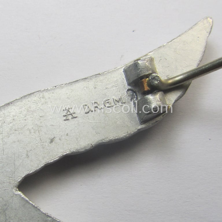 WH (LW) aluminium-based: 'Brustadler für Sommerrock' (being a neatly maker- ie. 'A'- or: 'Assmann'-marked specimen)