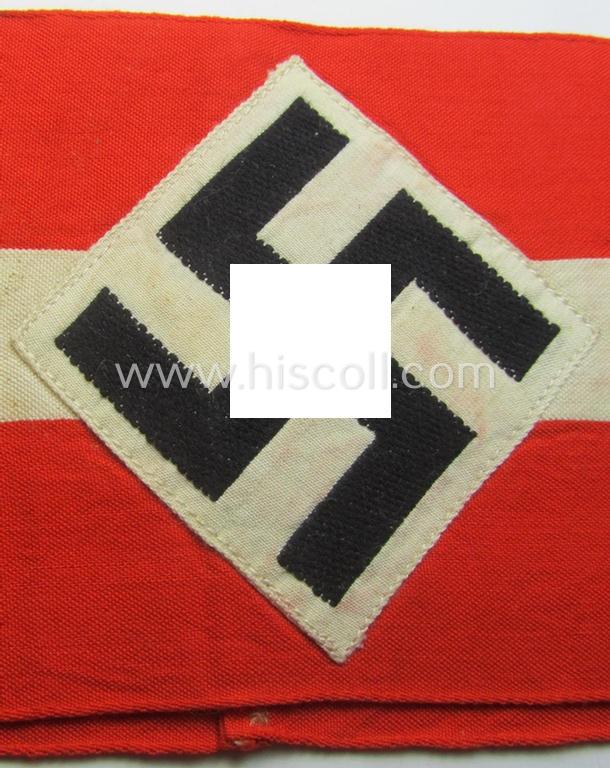 Moderately used- ie. worn, HJ- (ie. 'Hitlerjugend'-) related armband (ie. 'Armbinde')