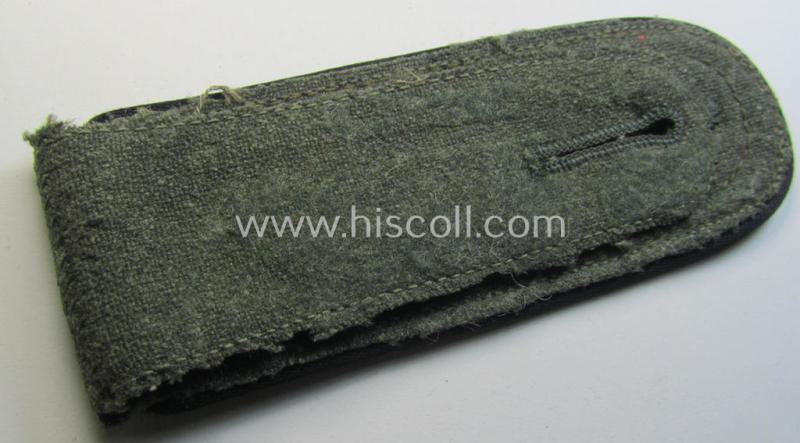 Single, mid-war-period WH (Heeres): 'M43'-pattern, NCO-type shoulderstrap as piped in the black-coloured branchcolour as was intended for usage by an: 'Unteroffizier der Pionier-Truppen'