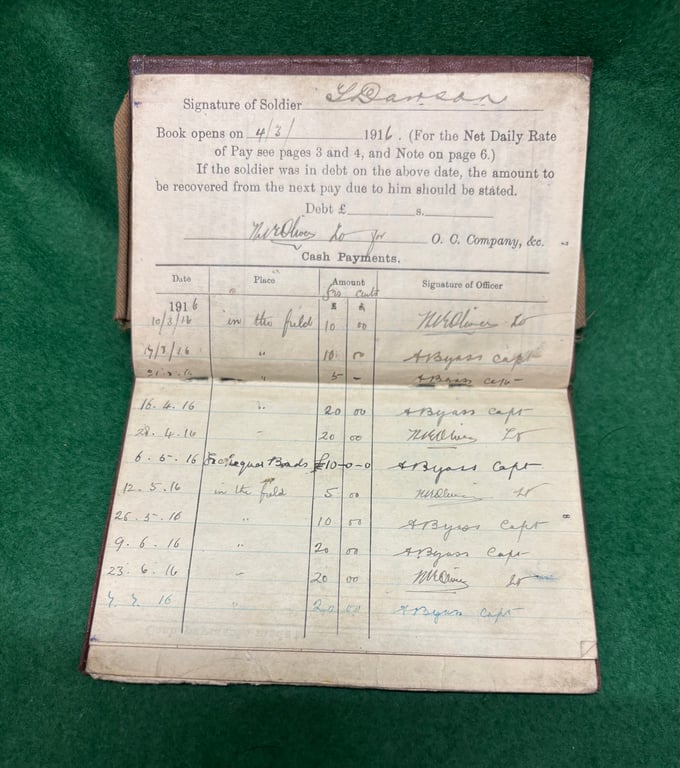 WW1 Group to S4/043907 CQMS T H Dawson ASC