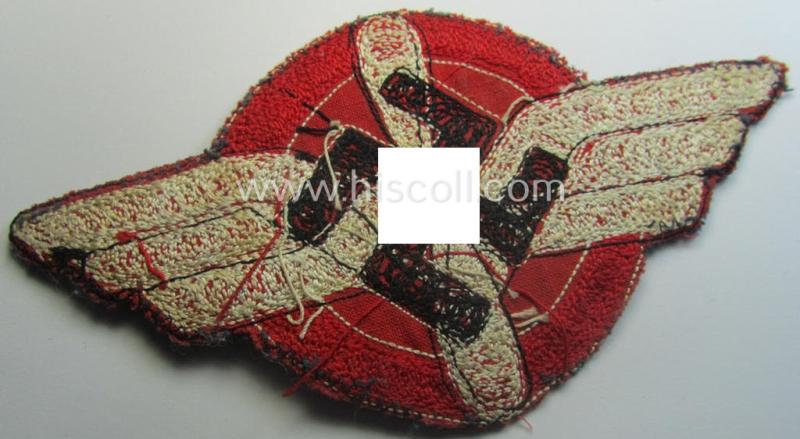 HJ (ie. 'Hitlerjugend') pre-war- (ie. after 1938-) so-called: 'Sporthemd-Abzeichen' that was intended for usage by a member who served within the so-called: 'Luftsportscharen'